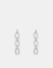 Diamanté Chain Link Drop Earrings, , large