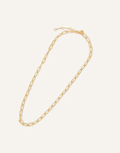 14ct Gold-Plated Diamond Cut Stamp Chain Necklace, , large