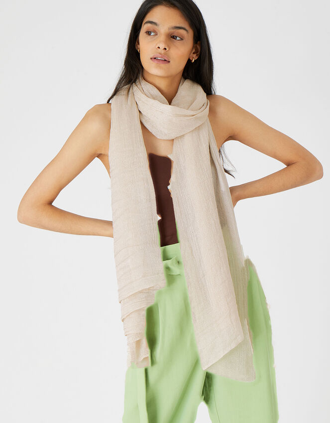 Glitter Occasion Scarf, Natural (CHAMPAGNE), large