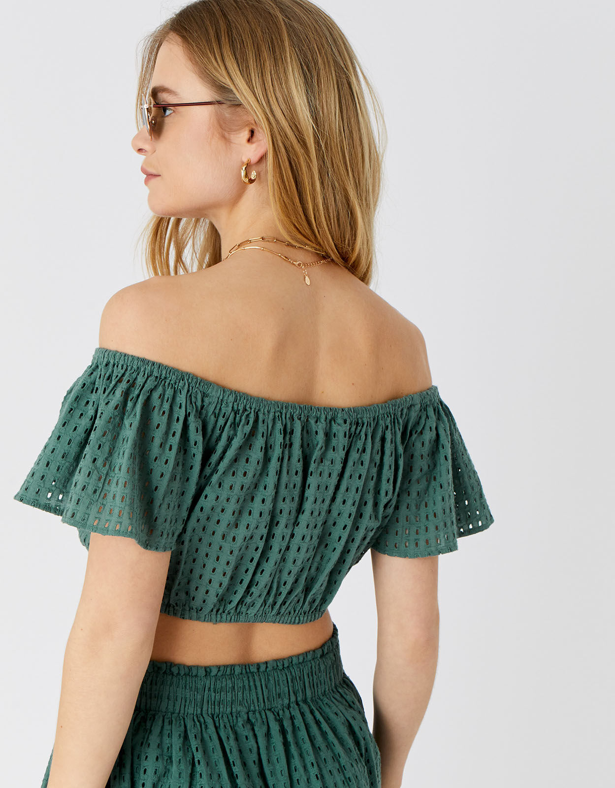Khaki bardot 2025 top