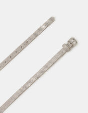 Slim Diamanté Belt, Silver (SILVER), large