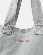 Brunch Club Denim Shopper Bag, , large