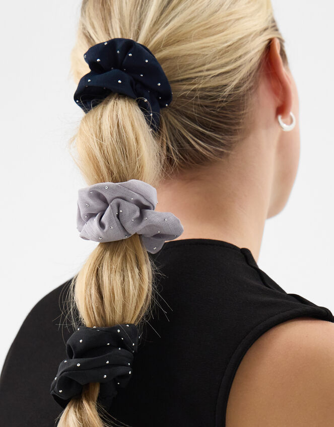 3-Pack Stud Hair Scrunchies, , large