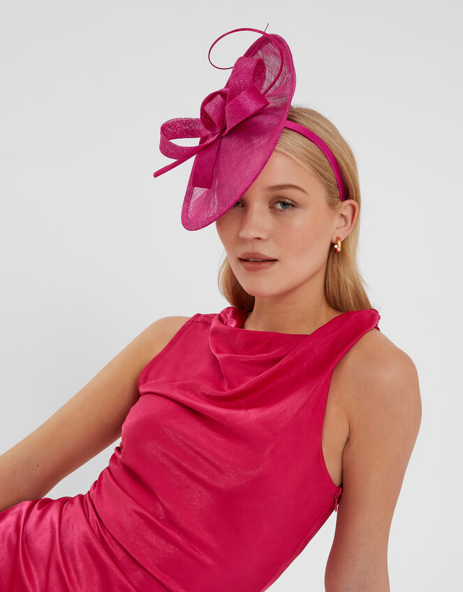 Loop Quil Disc Fascinator, Pink (FUCHSIA), large