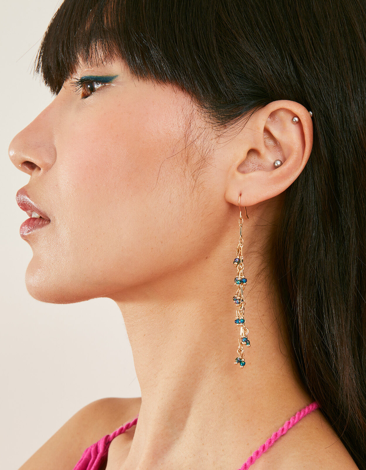 Beaded drop earrings sales