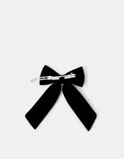 Velvet Bow Barrette Hair Clip, , large