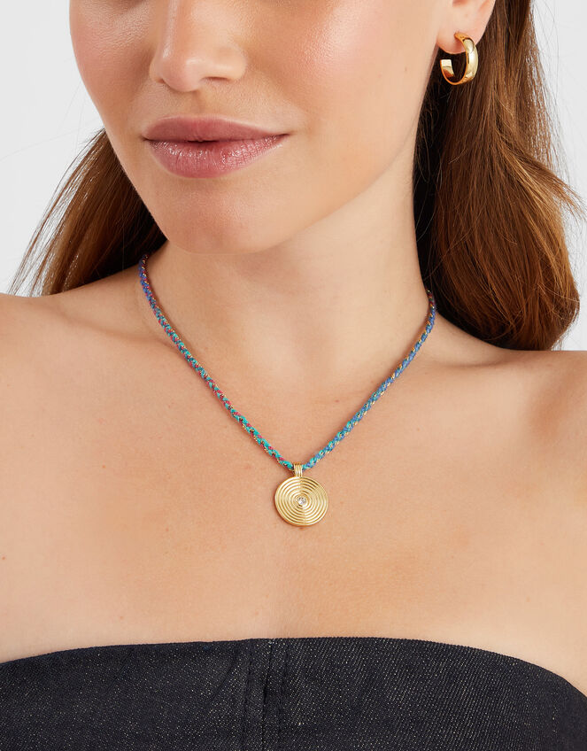 14ct Gold-Plated Braid Pendant Necklace, , large