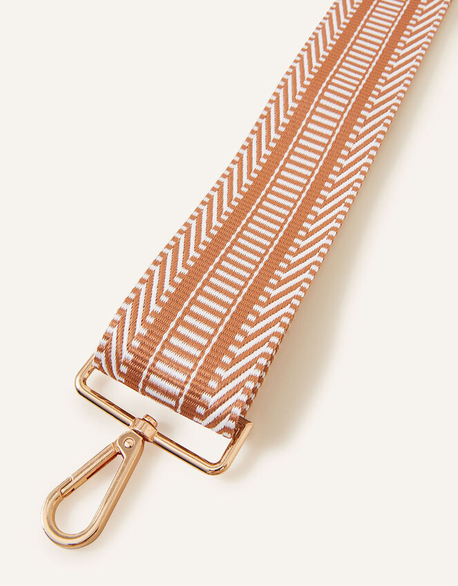 Patterned Webbing Bag Strap , Camel (CAMEL), large