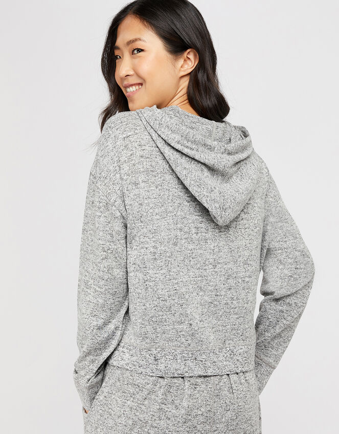 Grey Marl Zip Hoody, Grey (GREY), large