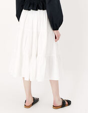 Embroidered Tiered Skirt, White (WHITE), large