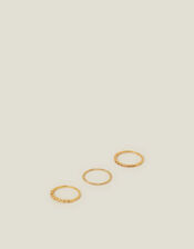 3-Pack 14ct Gold-Plated Sparkle Rings, Gold (GOLD), large