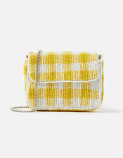 Gingham Mini Purse, Yellow (YELLOW), large