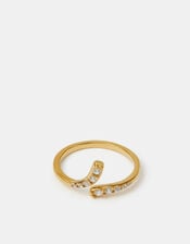 Stainless Steel Cubic Zirconia Wrap Ring, , large