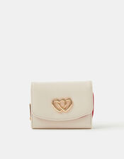 Double Heart Faux Leather Purse, , large