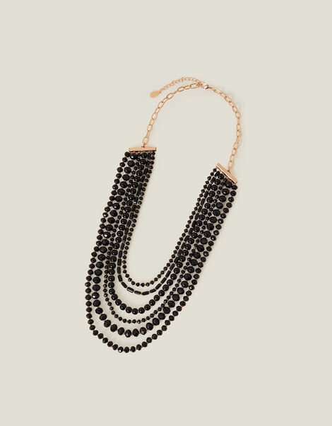 Chunky Bead Multirow Necklace, , large