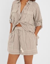 Stripe Beach Shorts, Brown (BROWN), large