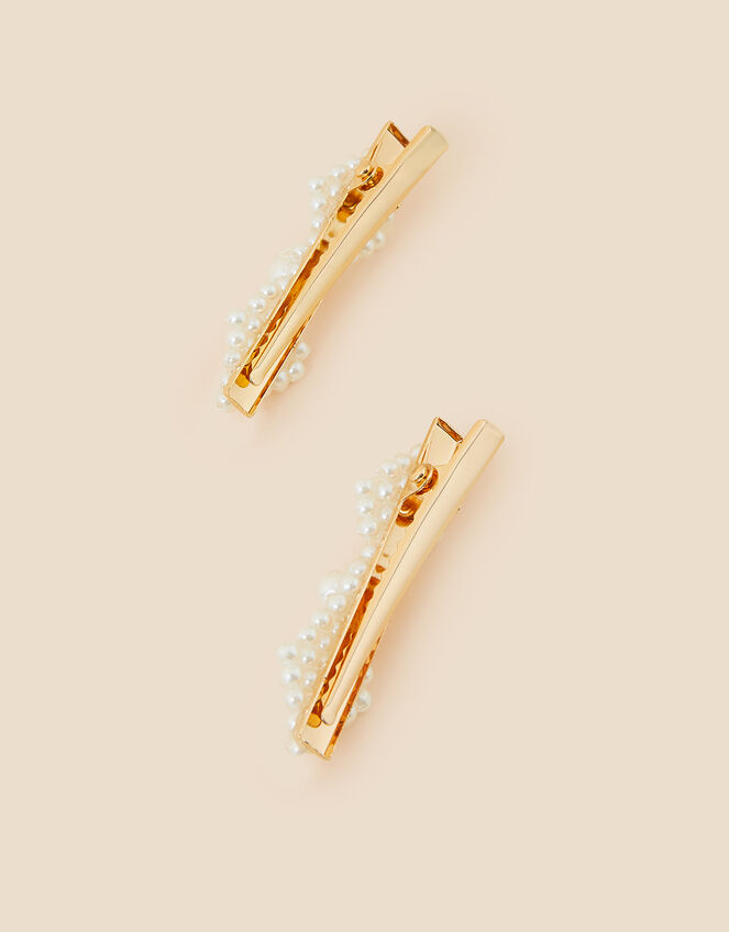Pearl Bow Salon Clips Set of Two , , large