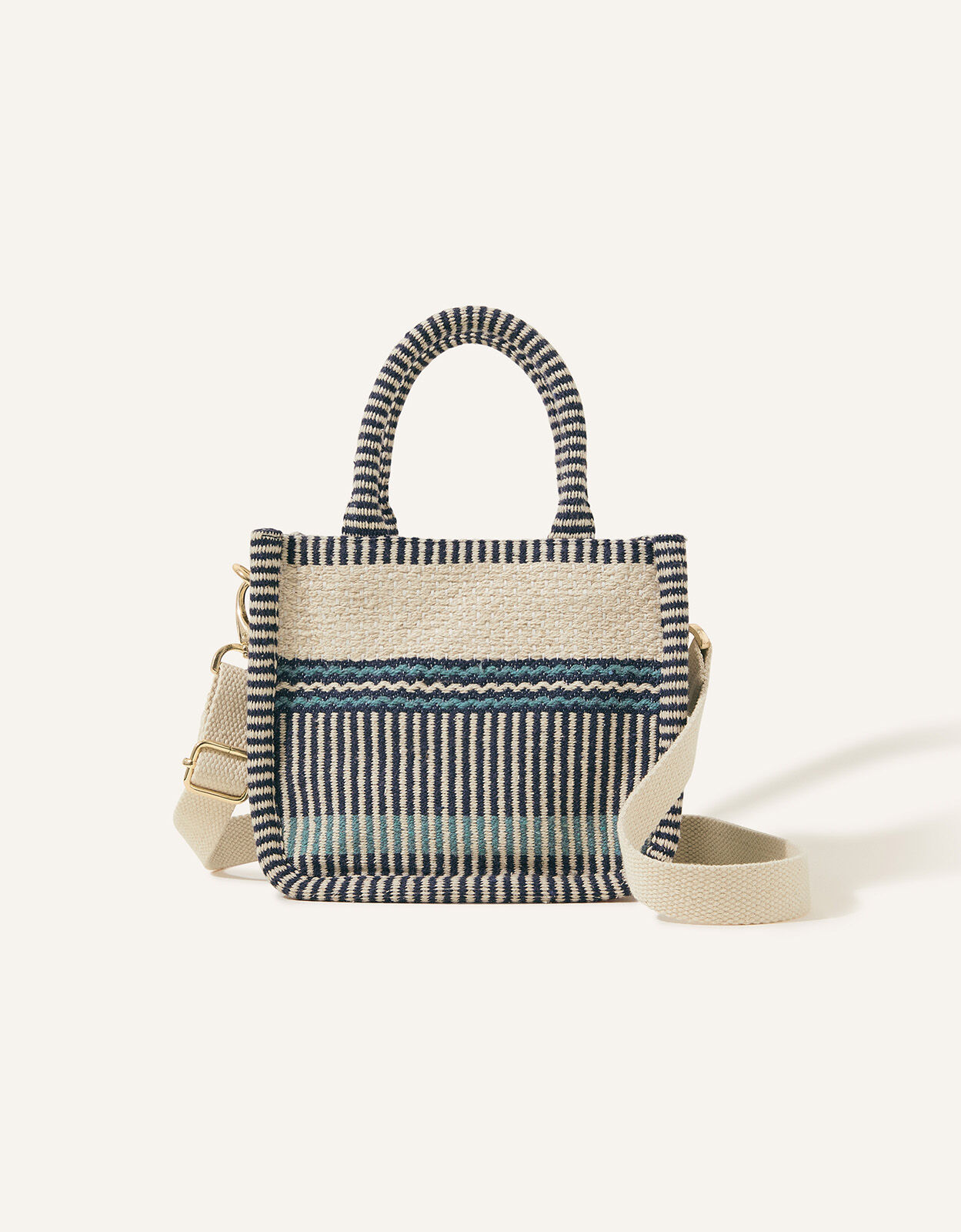 Striped Woven Cross Body Bag