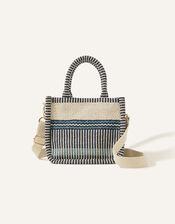 Striped Woven Cross-Body Bag, , large