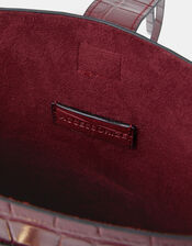 Faux Croc Bucket Bag, , large