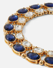 Oval Crystal Statement Necklace, Blue (BLUE), large