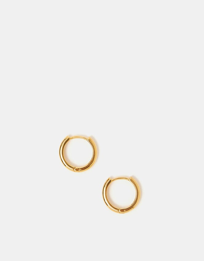 14ct Gold-Plated Huggie Hoop Earrings, , large