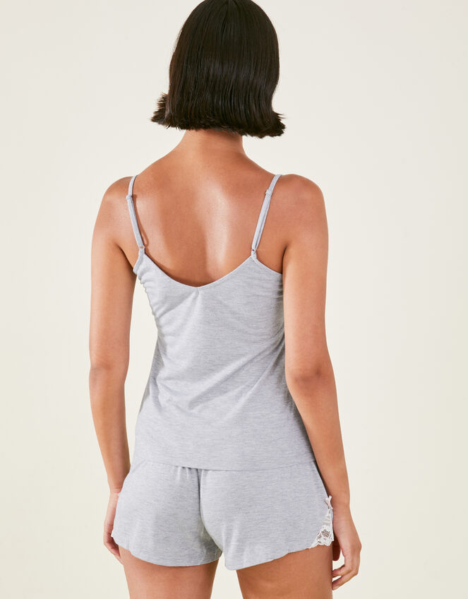 Lace Trim Short Pyjamas Set, Grey (GREY), large