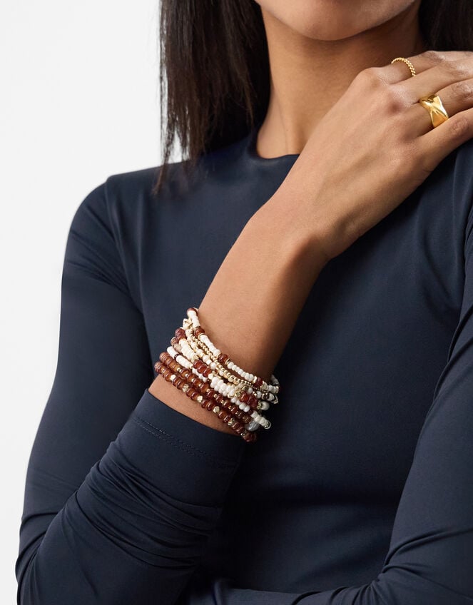 8-Pack Mix Bead Stretch Bracelets, , large