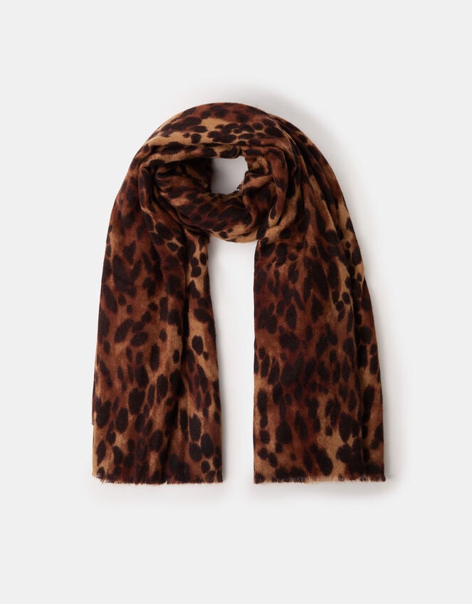 Leopard Print Blanket Scarf, , large