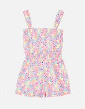 Girls Ditsy Floral Print Playsuit, Multi (BRIGHTS-MULTI), large