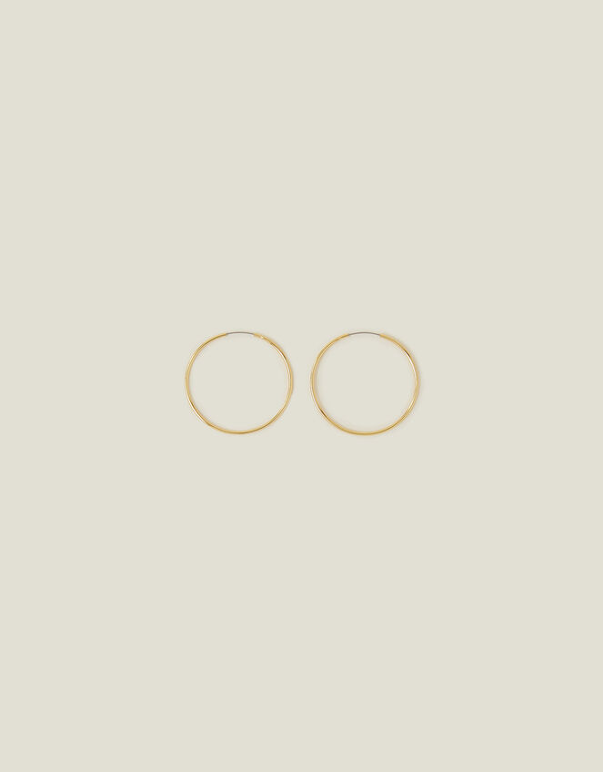 14ct Gold-Plated Thin Hoop Earrings, , large