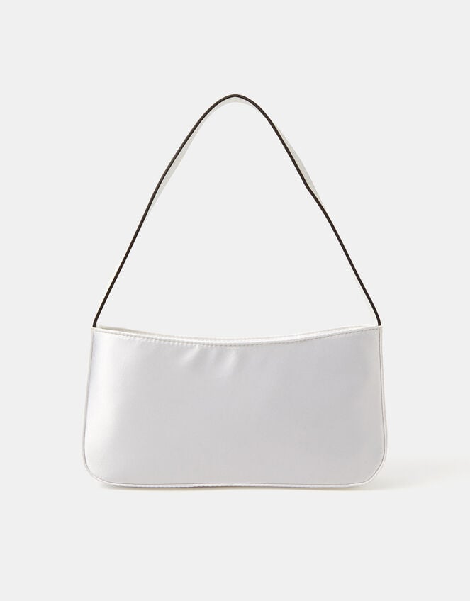 Satin Shoulder Bag, Ivory (IVORY), large