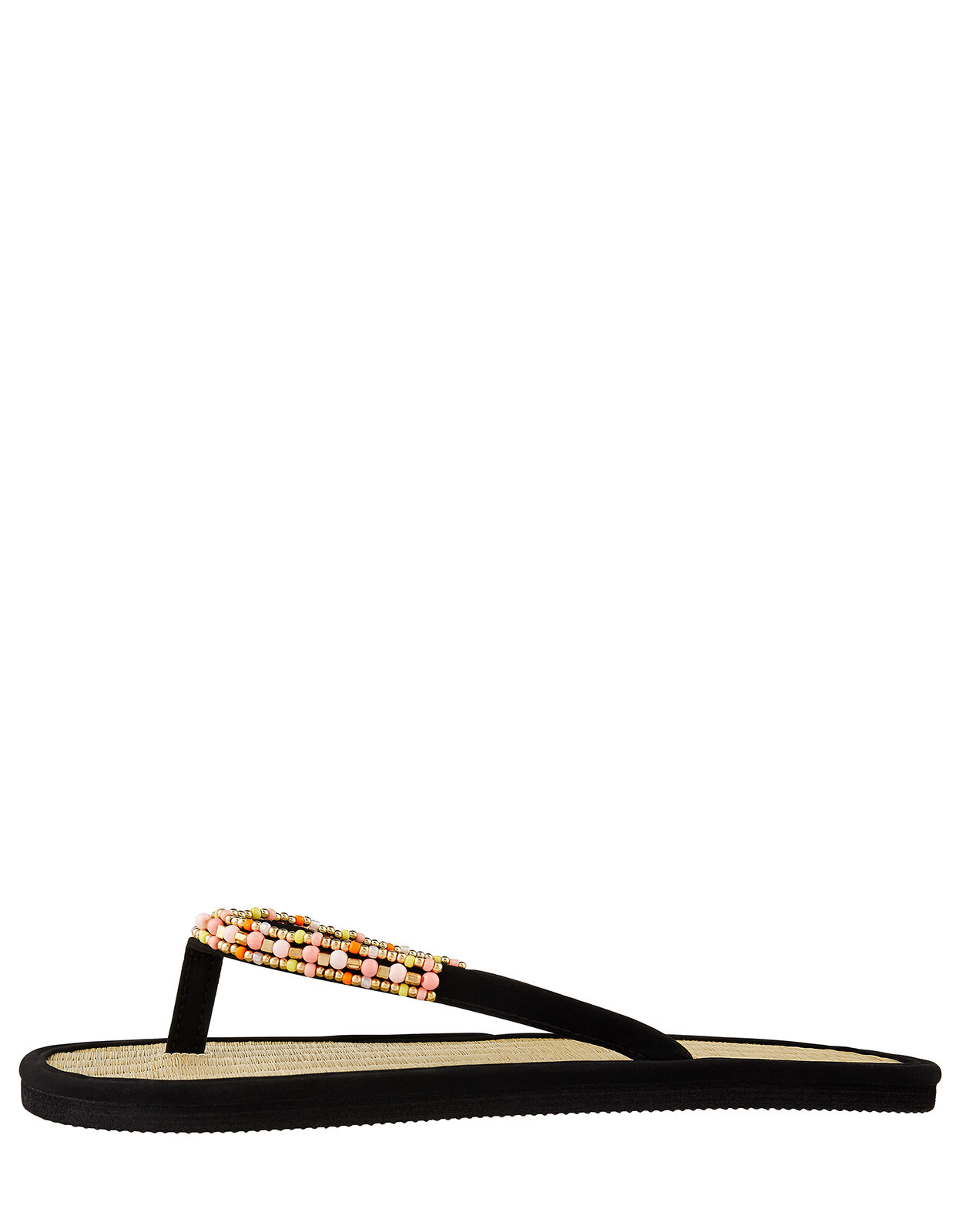 Beaded seagrass flip flops sale