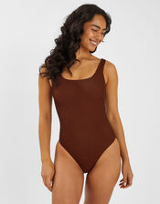 Crinkle Swimsuit, Brown (BROWN), large