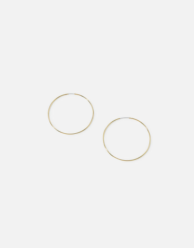 14ct Gold-Plated Medium Hoop Earrings, , large