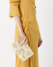 Natural Embellished Clutch Bag, Natural (NATURAL), large