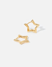 Gold-Plated Chunky Star Hoops , , large