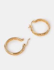 14ct Gold-Plated Filigree Hoop Earrings, , large