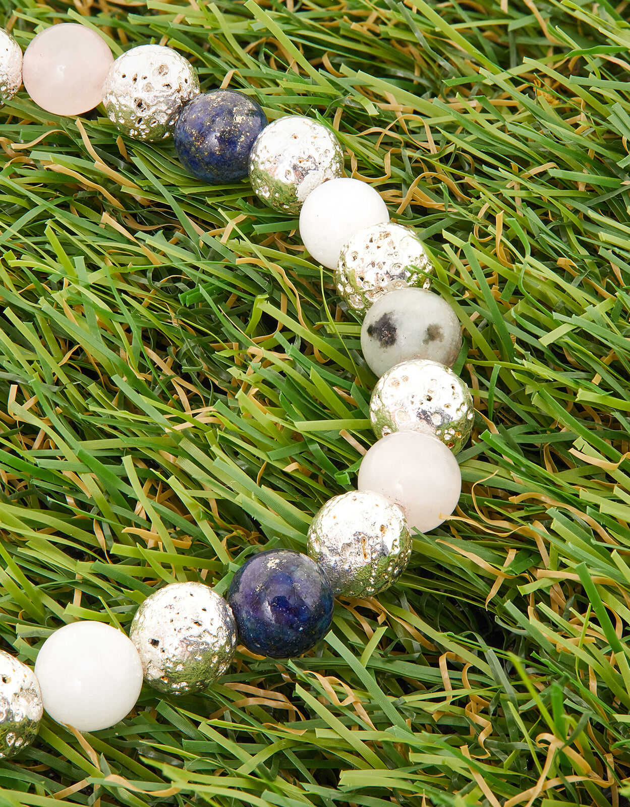 Silver bracelet with best sale semi precious stones