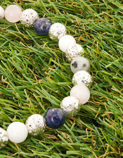 Sterling Silver-Plated Semi-Precious Stone Bracelet, , large