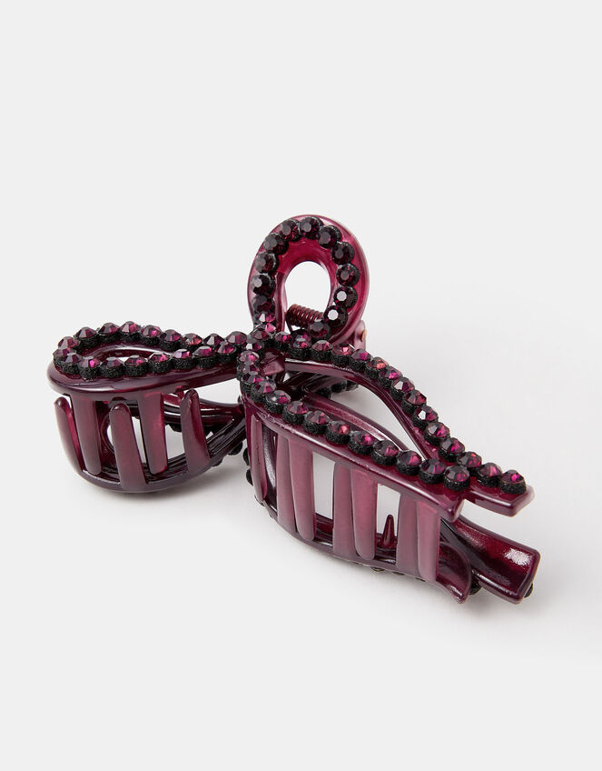 Gemstone Bow Claw Clip, , large