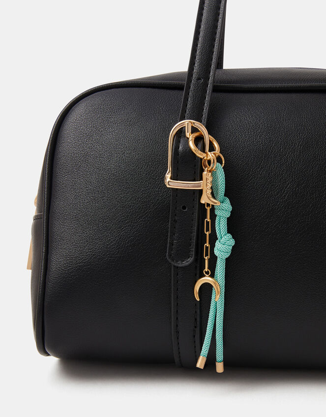 Stainless Steel Cowboy & Cord Bag Charm, , large
