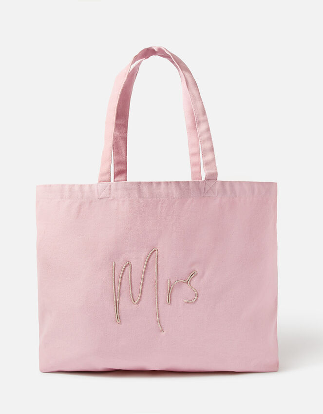 Mrs Embroidered Shopper Bag, , large