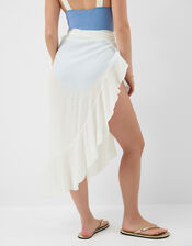 Ruffle Sarong Skirt, White (WHITE), large