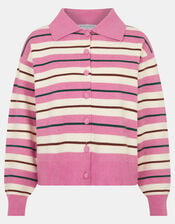 Accessorize x Good Manners Stripe Collar Cardigan ​, Pink (PINK), large