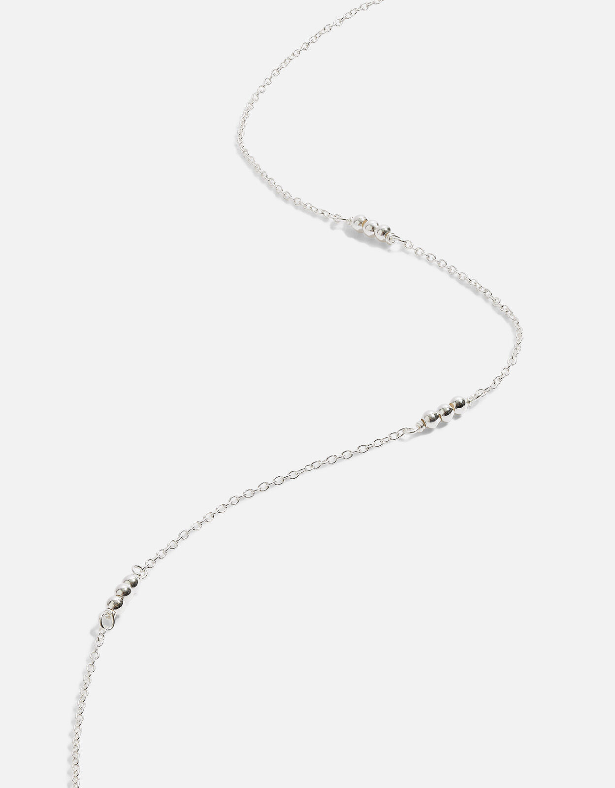 Sterling Silver Triple Bead Station Necklace