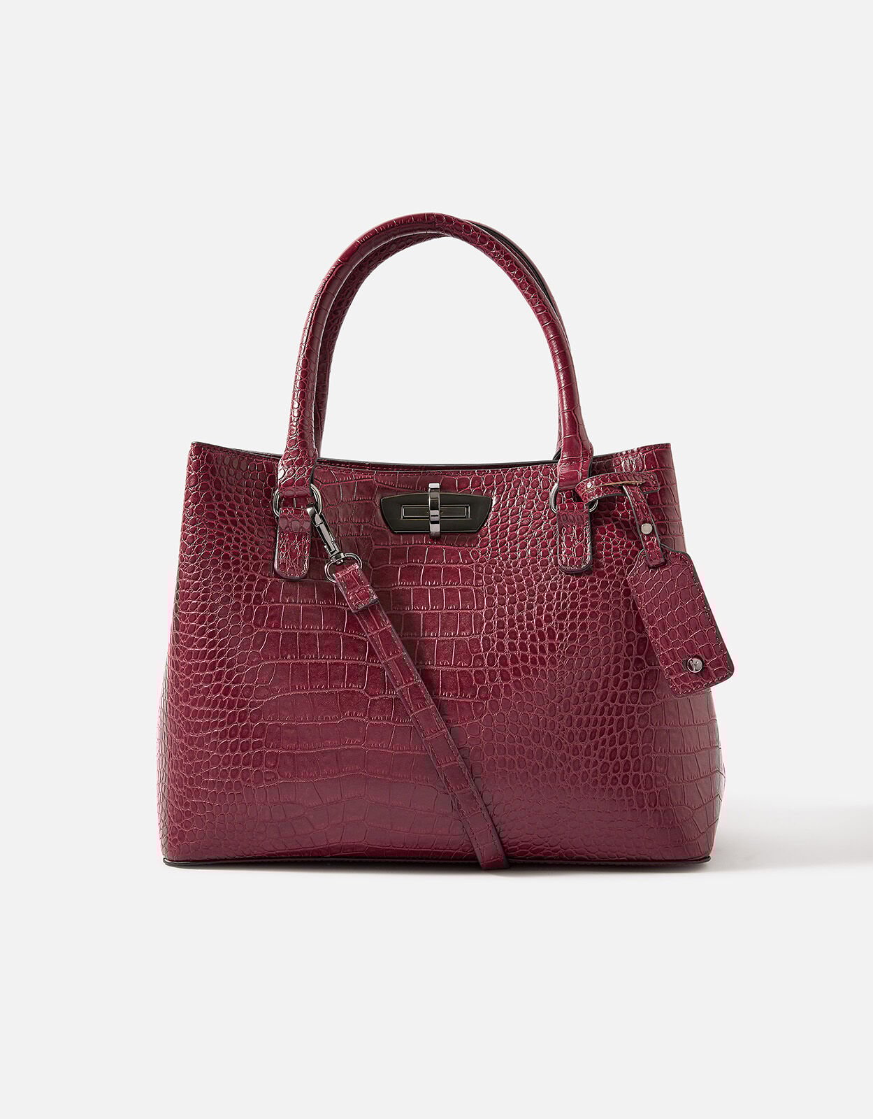 Faux Croc Handheld Bag Red Top handle bags Accessorize UK