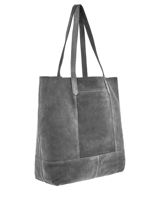 Leather Tote Bag, Grey (GREY), large