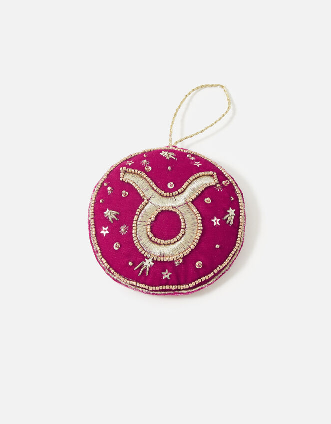 Embellished Star Sign Hanging Decoration, Pink (FUCHSIA), large