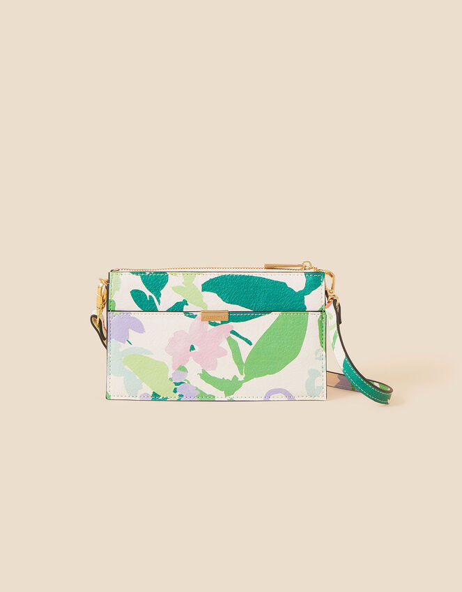 Floral Printed Cross-Body Bag, , large